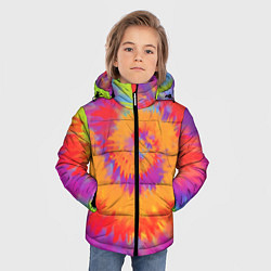 Куртка зимняя для мальчика Тай дай в радуге, цвет: 3D-черный — фото 2
