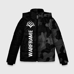 Зимняя куртка для мальчика Warframe Glitch на темном фоне