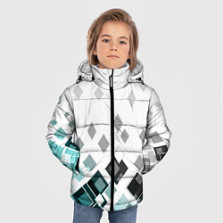 Куртка зимняя для мальчика Geometric pattern Геометрический узор ромбы, цвет: 3D-красный — фото 2