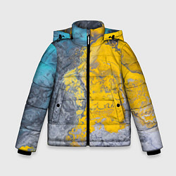 Куртка зимняя для мальчика Извержение Красок, цвет: 3D-светло-серый