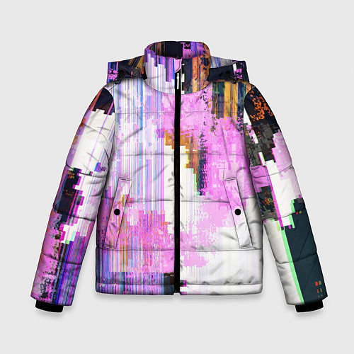 Зимняя куртка для мальчика Glitch art Fashion trend / 3D-Светло-серый – фото 1