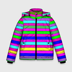 Зимняя куртка для мальчика Multicolored neon bright stripes