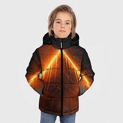 Куртка зимняя для мальчика Неоновая крыша здания - Оранжевый, цвет: 3D-светло-серый — фото 2
