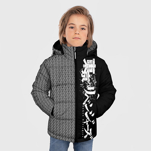 Зимняя куртка для мальчика ТОКИЙСКИЕ МСТИТЕЛИ - ЯПОНСКИЙ ОРНАМЕНТ / 3D-Светло-серый – фото 3