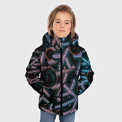 Куртка зимняя для мальчика Абстрактные металлические фигуры - Сиреневый, цвет: 3D-светло-серый — фото 2