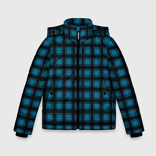 Зимняя куртка для мальчика Black and blue plaid / 3D-Светло-серый – фото 1