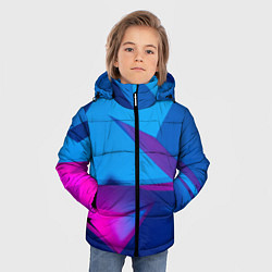 Куртка зимняя для мальчика Абстрактные геометрические фигуры - Синий, цвет: 3D-красный — фото 2