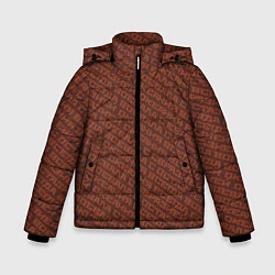 Куртка зимняя для мальчика 1984 узор бордовый, цвет: 3D-черный