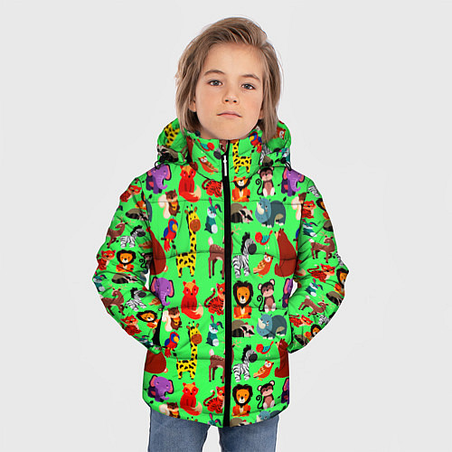 Зимняя куртка для мальчика WILD ANIMALS OF THE ZOO / 3D-Светло-серый – фото 3