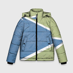 Куртка зимняя для мальчика Абстрактная геометрическая компиляция - Зелёный, цвет: 3D-светло-серый
