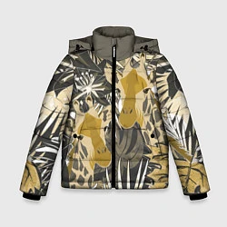 Куртка зимняя для мальчика Жирафы в тропиках, цвет: 3D-красный