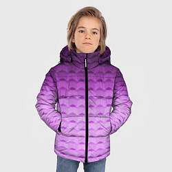 Куртка зимняя для мальчика Фиолетово-розовый геометрический узор Градиент, цвет: 3D-черный — фото 2