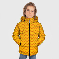 Куртка зимняя для мальчика Оранжевые линии зиг-заги, цвет: 3D-черный — фото 2