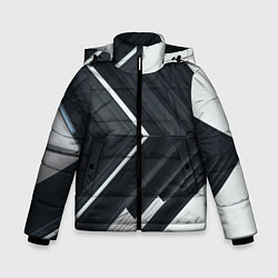 Куртка зимняя для мальчика Абстрактные геометрические линии - Белый, цвет: 3D-светло-серый