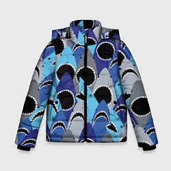 Куртка зимняя для мальчика Пасть акулы - паттерн, цвет: 3D-красный