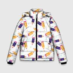 Куртка зимняя для мальчика Карандашики, цвет: 3D-светло-серый
