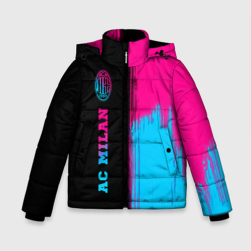 Зимняя куртка для мальчика AC Milan - neon gradient: по-вертикали / 3D-Черный – фото 1