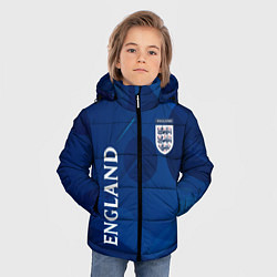 Куртка зимняя для мальчика Сборная Англии Синяя Абстракция, цвет: 3D-черный — фото 2