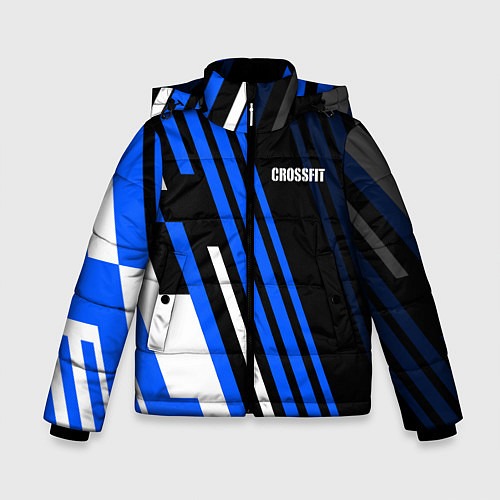 Зимняя куртка для мальчика Кроссфит - синии линии / 3D-Черный – фото 1