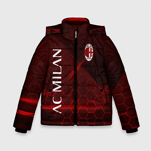 Зимняя куртка для мальчика Ac milan Соты / 3D-Черный – фото 1