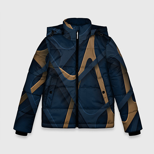 Зимняя куртка для мальчика Абстрактный фон сетка / 3D-Черный – фото 1