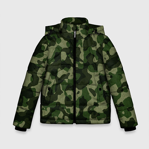 Зимняя куртка для мальчика Камуфляж зелёного цвета / 3D-Черный – фото 1