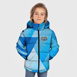 Куртка зимняя для мальчика Geely - абстракция треугольники, цвет: 3D-светло-серый — фото 2