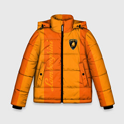 Куртка зимняя для мальчика Ламборгини полосы, цвет: 3D-светло-серый