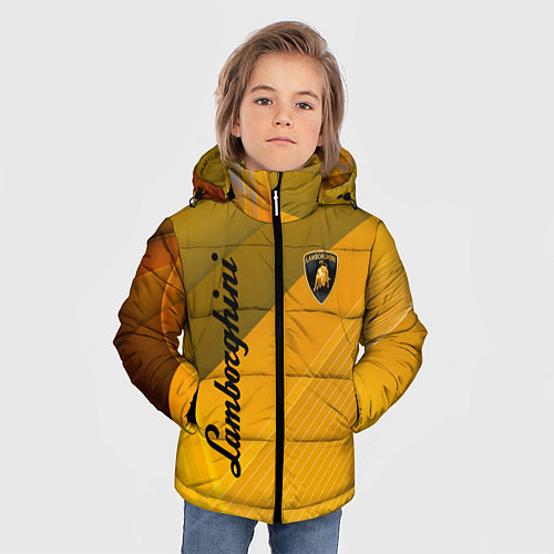Зимняя куртка для мальчика Lamborghini - абстракция / 3D-Светло-серый – фото 3