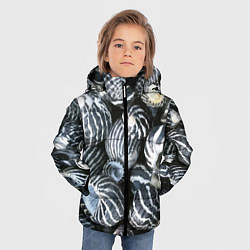 Куртка зимняя для мальчика Паттерн из океанских ракушек, цвет: 3D-красный — фото 2
