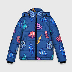 Куртка зимняя для мальчика Паттерн из морских раковин, цвет: 3D-красный