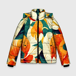 Зимняя куртка для мальчика Винтажный цветочный рисунок