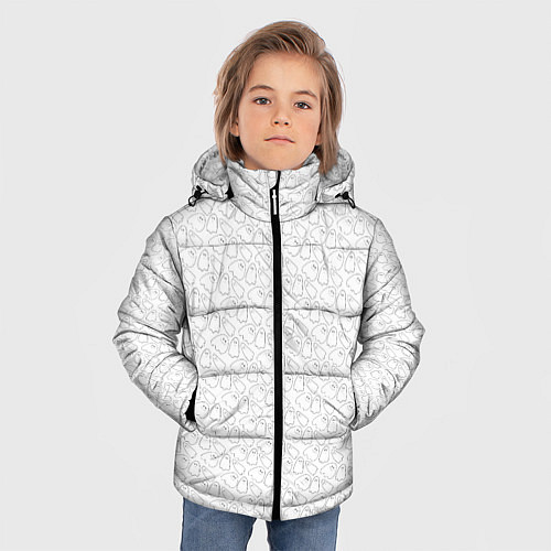 Зимняя куртка для мальчика Little Ghosts on white / 3D-Светло-серый – фото 3