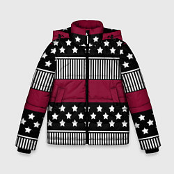 Зимняя куртка для мальчика Burgundy black striped pattern