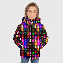 Куртка зимняя для мальчика Neon glowing objects, цвет: 3D-светло-серый — фото 2