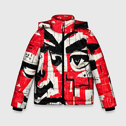 Куртка зимняя для мальчика Уличная гранж абстракция, цвет: 3D-черный
