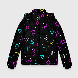 Зимняя куртка для мальчика Colored neon geometric shapes