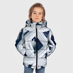 Куртка зимняя для мальчика Абстрактное множество металлический пластин, цвет: 3D-черный — фото 2