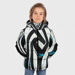 Куртка зимняя для мальчика Цифровой окрас зебры, цвет: 3D-черный — фото 2