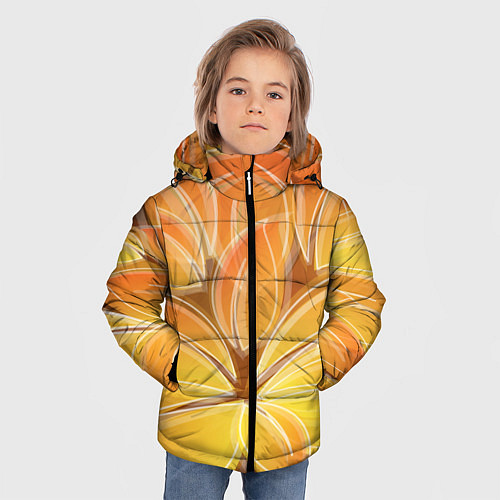 Зимняя куртка для мальчика Волшебные лепестки / 3D-Светло-серый – фото 3