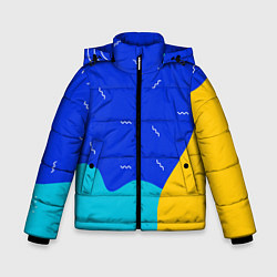 Куртка зимняя для мальчика Кляксы - абстракция, цвет: 3D-красный