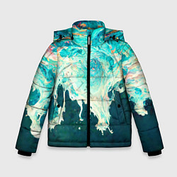 Куртка зимняя для мальчика Поток воды, цвет: 3D-черный