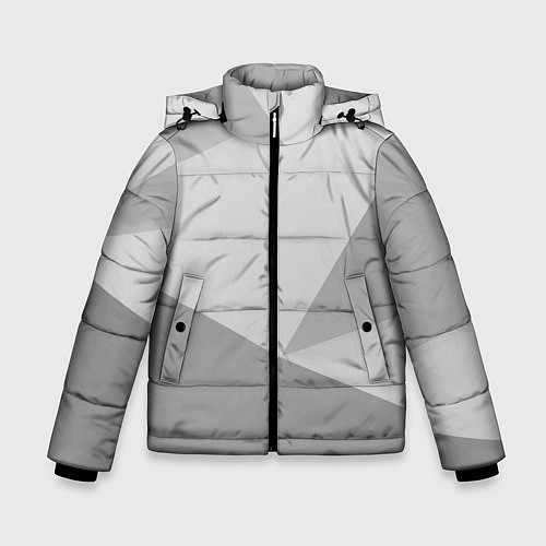 Зимняя куртка для мальчика Геометрические серые фигуры / 3D-Черный – фото 1