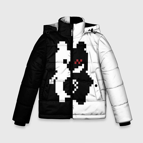 Зимняя куртка для мальчика Monokuma pixel / 3D-Светло-серый – фото 1