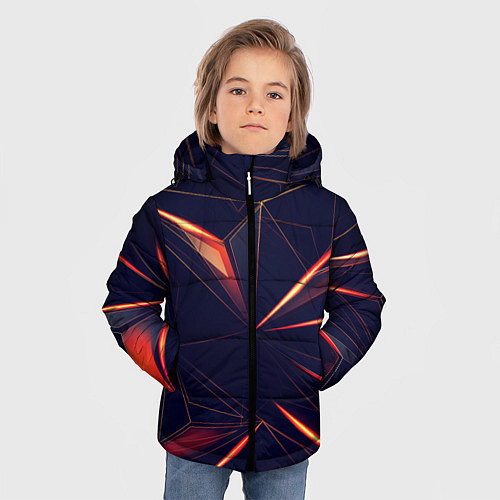 Зимняя куртка для мальчика Раскаленные грани / 3D-Красный – фото 3