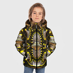 Куртка зимняя для мальчика Трехмерный фрактал, цвет: 3D-светло-серый — фото 2