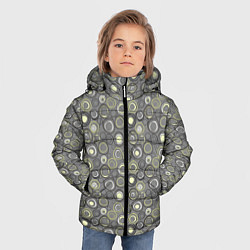 Куртка зимняя для мальчика Серый абстрактный узор ретро с кольцами, цвет: 3D-светло-серый — фото 2