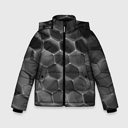 Куртка зимняя для мальчика Черные камни, цвет: 3D-красный