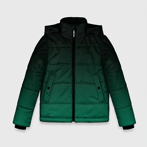 Зимняя куртка для мальчика Черный и бирюзово - зеленый, текстурированный под / 3D-Светло-серый – фото 1