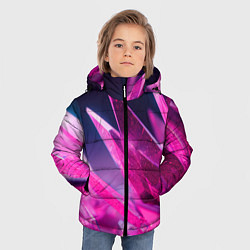 Куртка зимняя для мальчика Розовые кристаллы, цвет: 3D-светло-серый — фото 2
